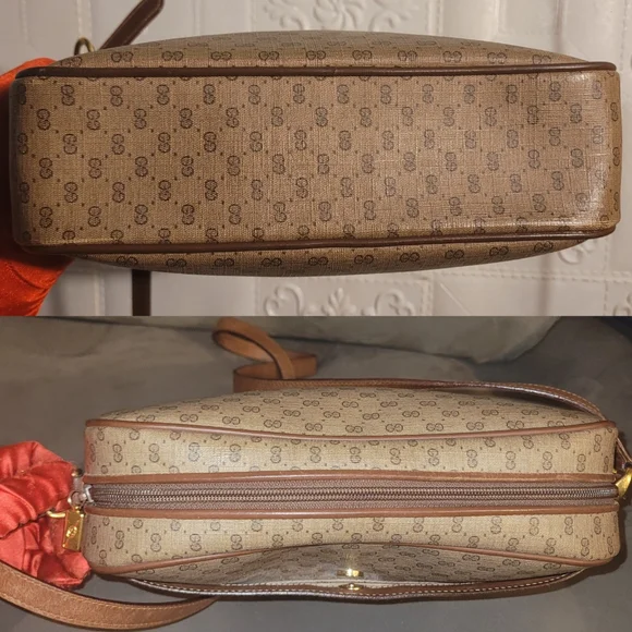 Gucci Micro Gg Interlocking Supreme Canvas Camel Leather CrossBody Bag AUTHENTIC - Picture 9 of 16